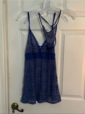 Gilligan & O'Malley Deep Navy Lace Babydoll with Strappy Back Detail